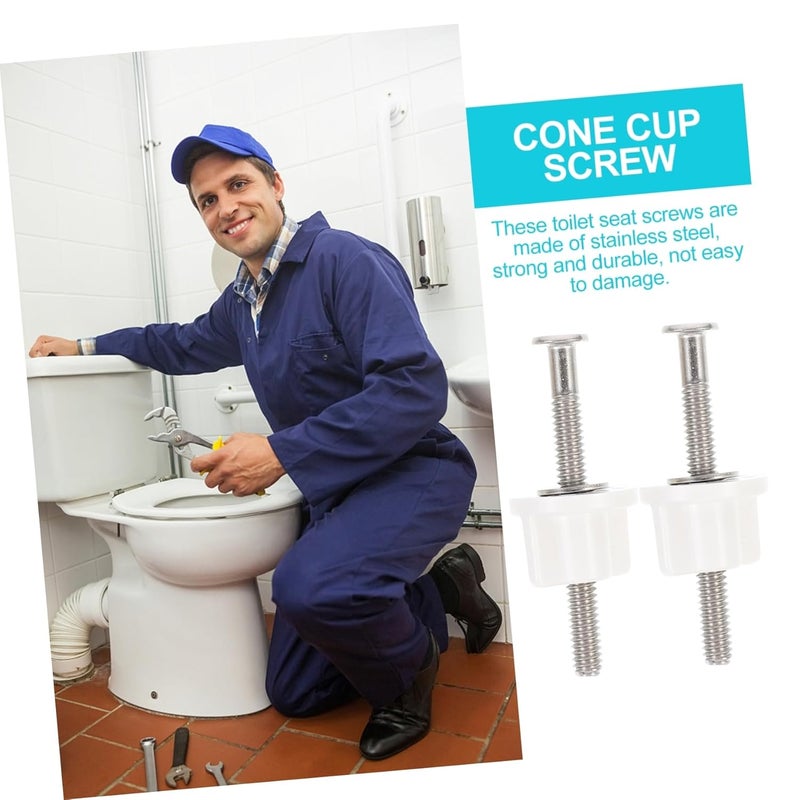 Toilet Seat Hinge Bolts And Nuts Set Durable High Toughness Easy Install Bathroom Repair Accessories - Image 2